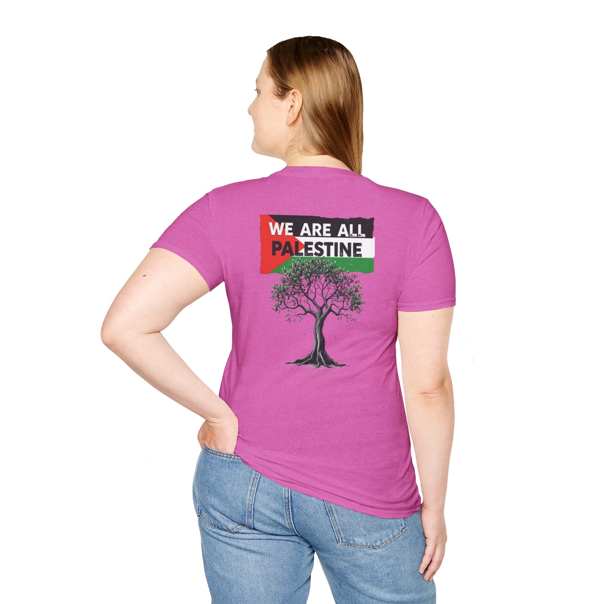 Unisex Softstyle T-Shirt: Stand with Gaza & We Are All Palestine Graphic Tee