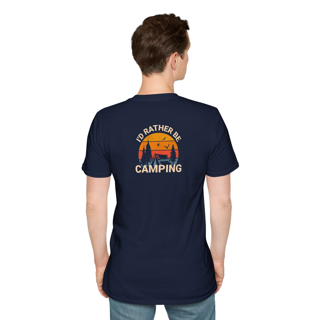 Unisex Softstyle T-Shirt - 'I'd Rather Be Camping' Adventure Tee
