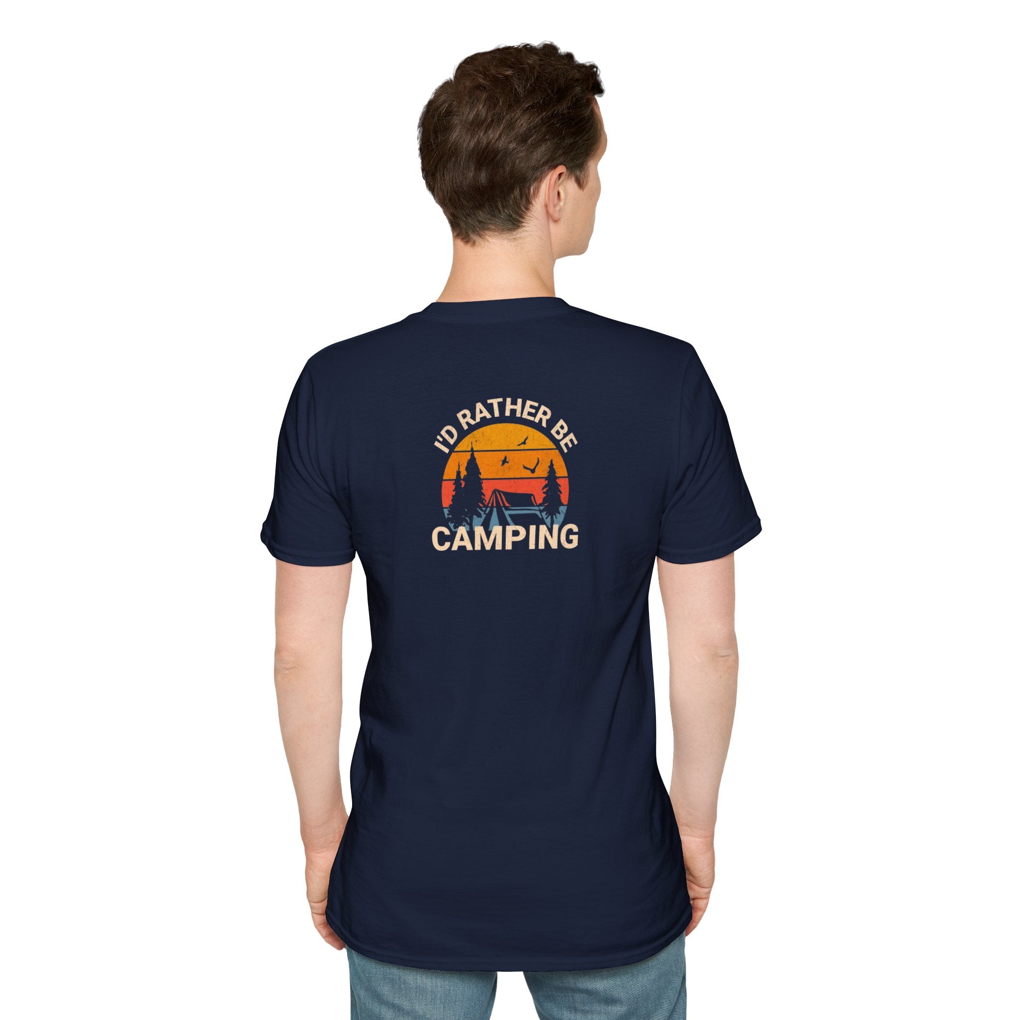 Unisex Softstyle T-Shirt - 'I'd Rather Be Camping' Adventure Tee