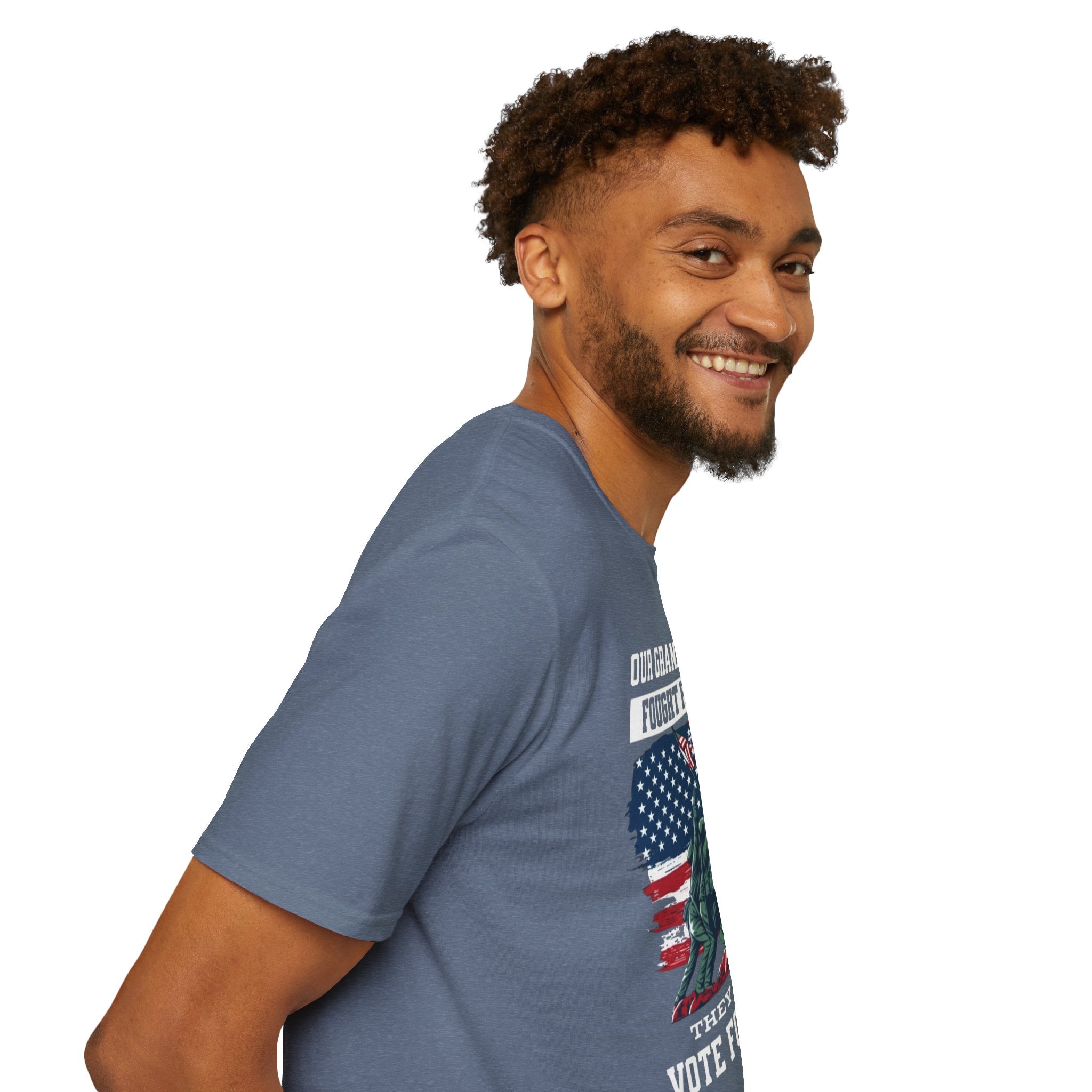 Unisex Softstyle T-Shirt: 'Our Grandparents Fought Fascists' Patriotic Tee
