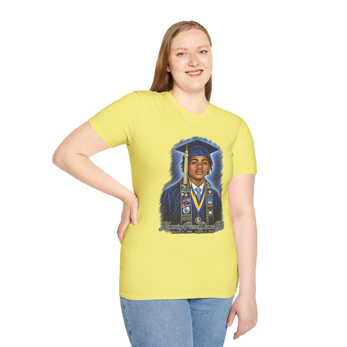 Portrait Front and Back - In Memory of Pierre Damas Bel T-Shirt