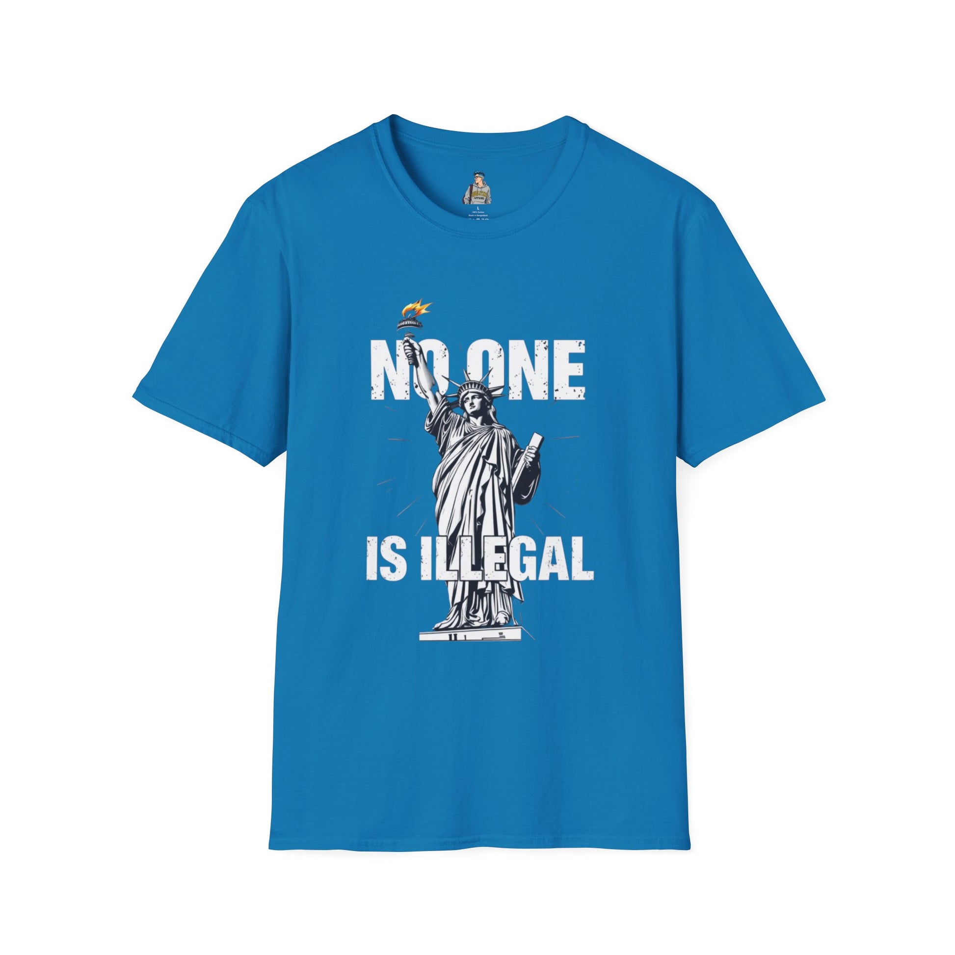 Unisex Softstyle T-Shirt - 'No One Is Illegal' Graphic Tee for Social Justice Advocates