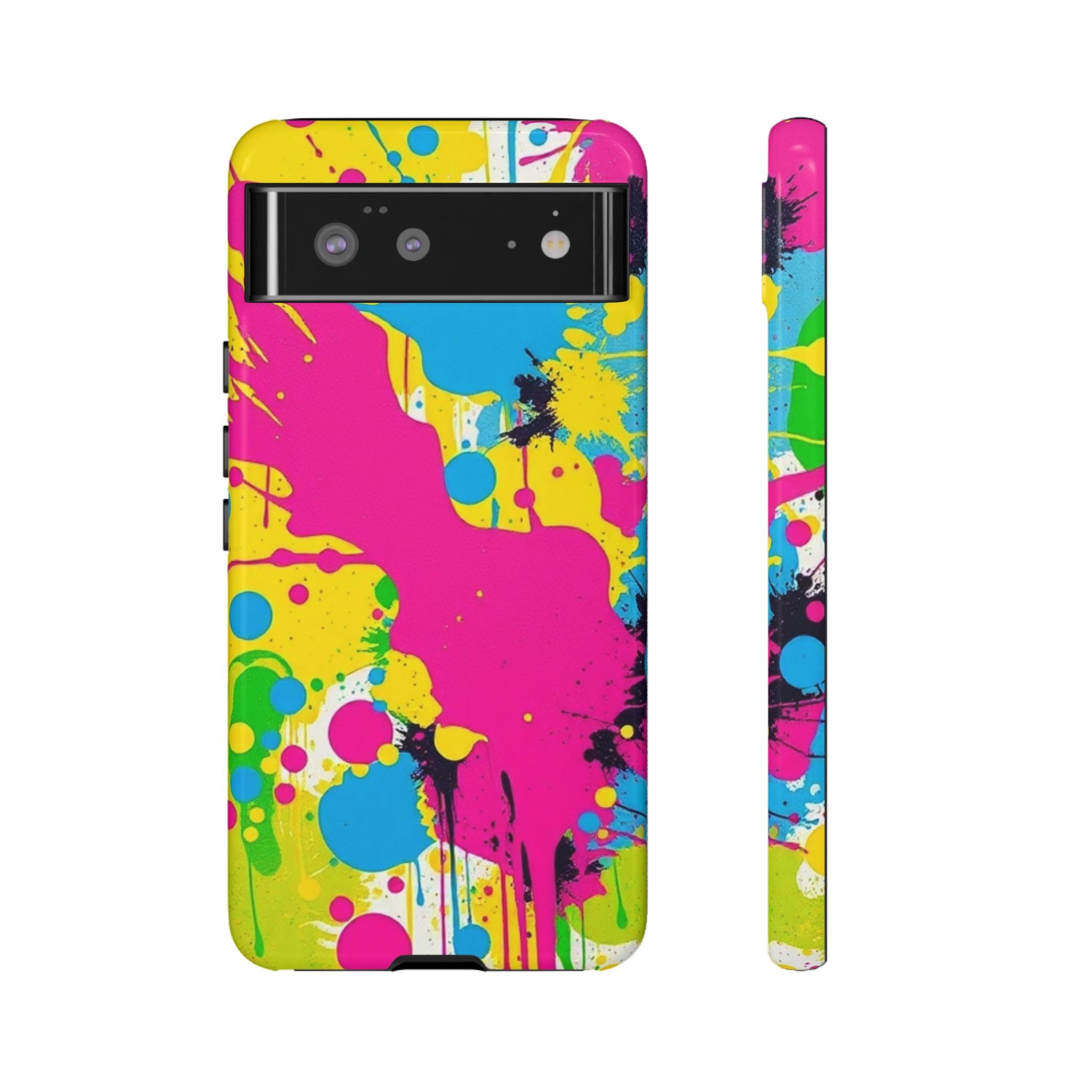 Android OR iPhone Compatible Cases - Crazy Retro Color Splash Design - Unique Tough Cases