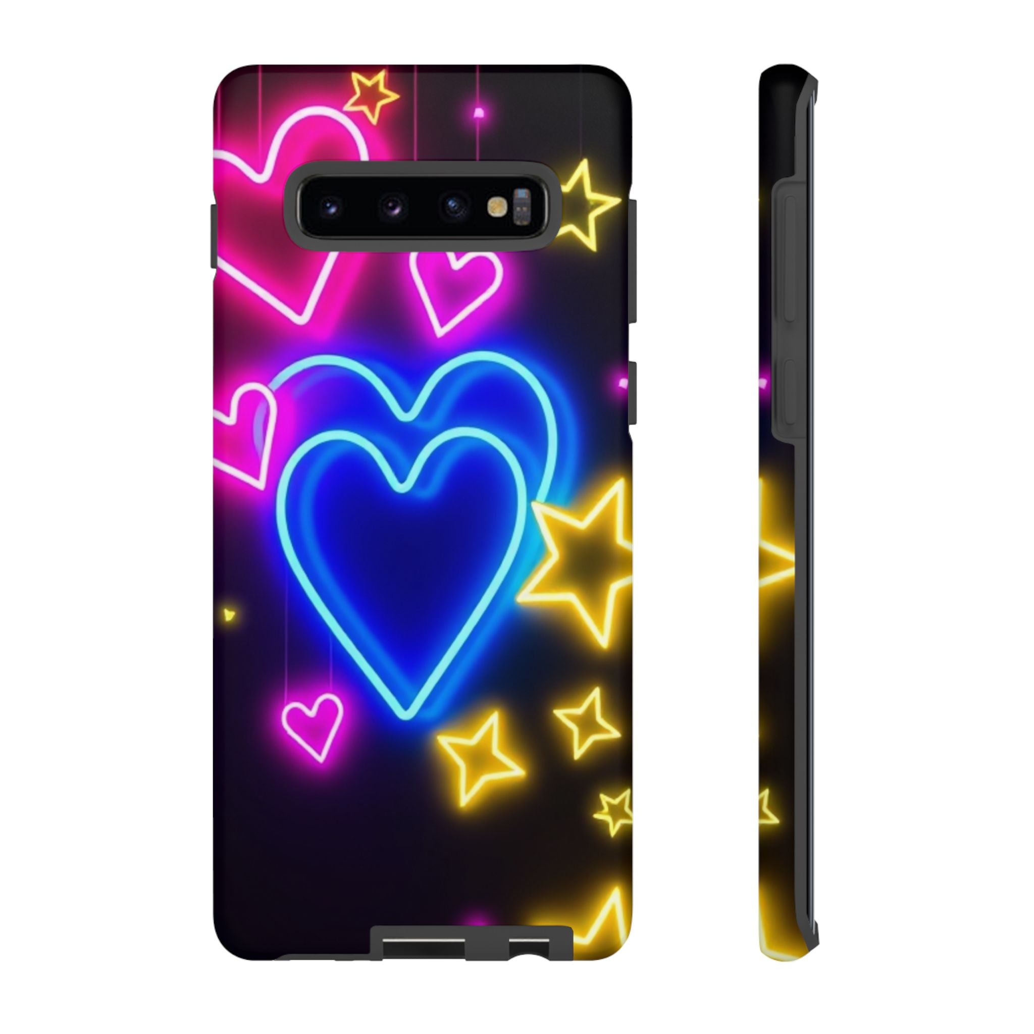 Android OR iPhone Compatible Cases - Neon Love Design - Unique Tough Cases