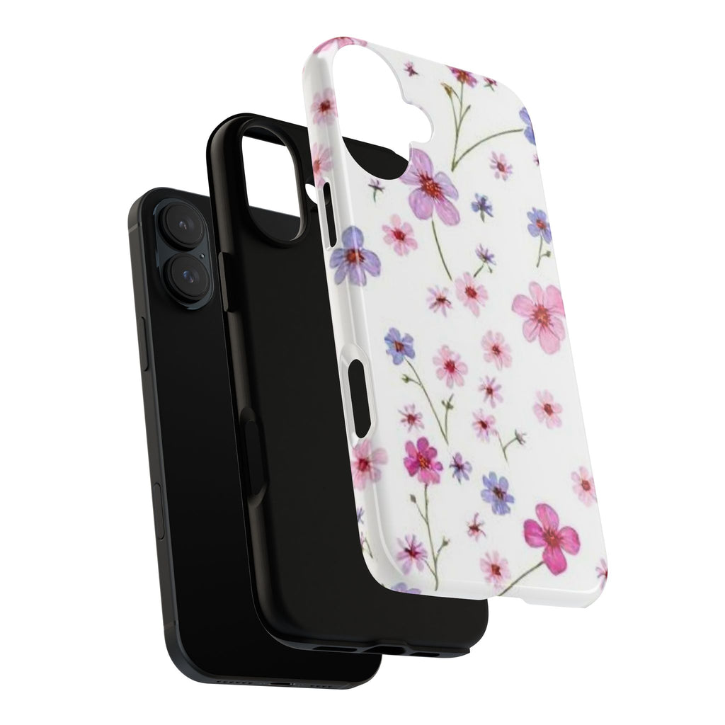 Floral Pink Wildflower Tough Phone Case for iPhone