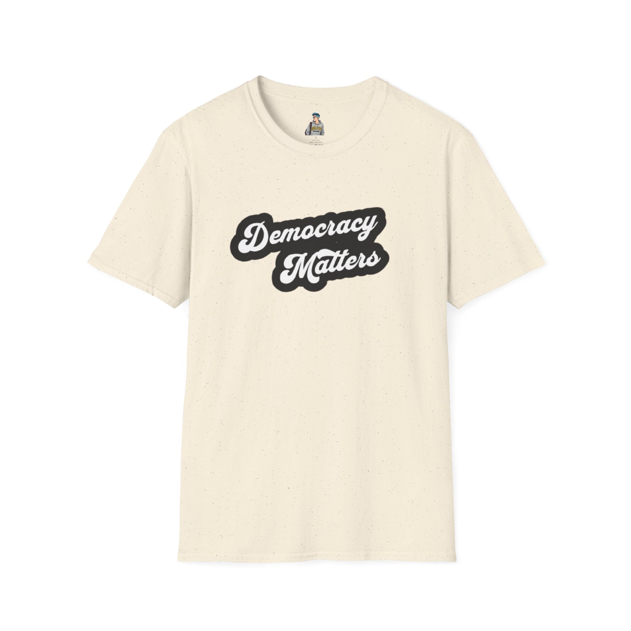 Democracy Matters T-Shirt — Retro Script Political Tee