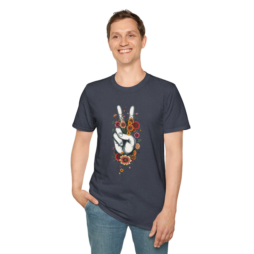 Grow Peace Unisex Softstyle T-Shirt - Boho Inspiration, Perfect for Festivals and Everyday Wear