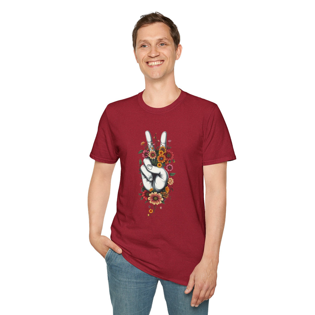 Grow Peace Unisex Softstyle T-Shirt - Boho Inspiration, Perfect for Festivals and Everyday Wear