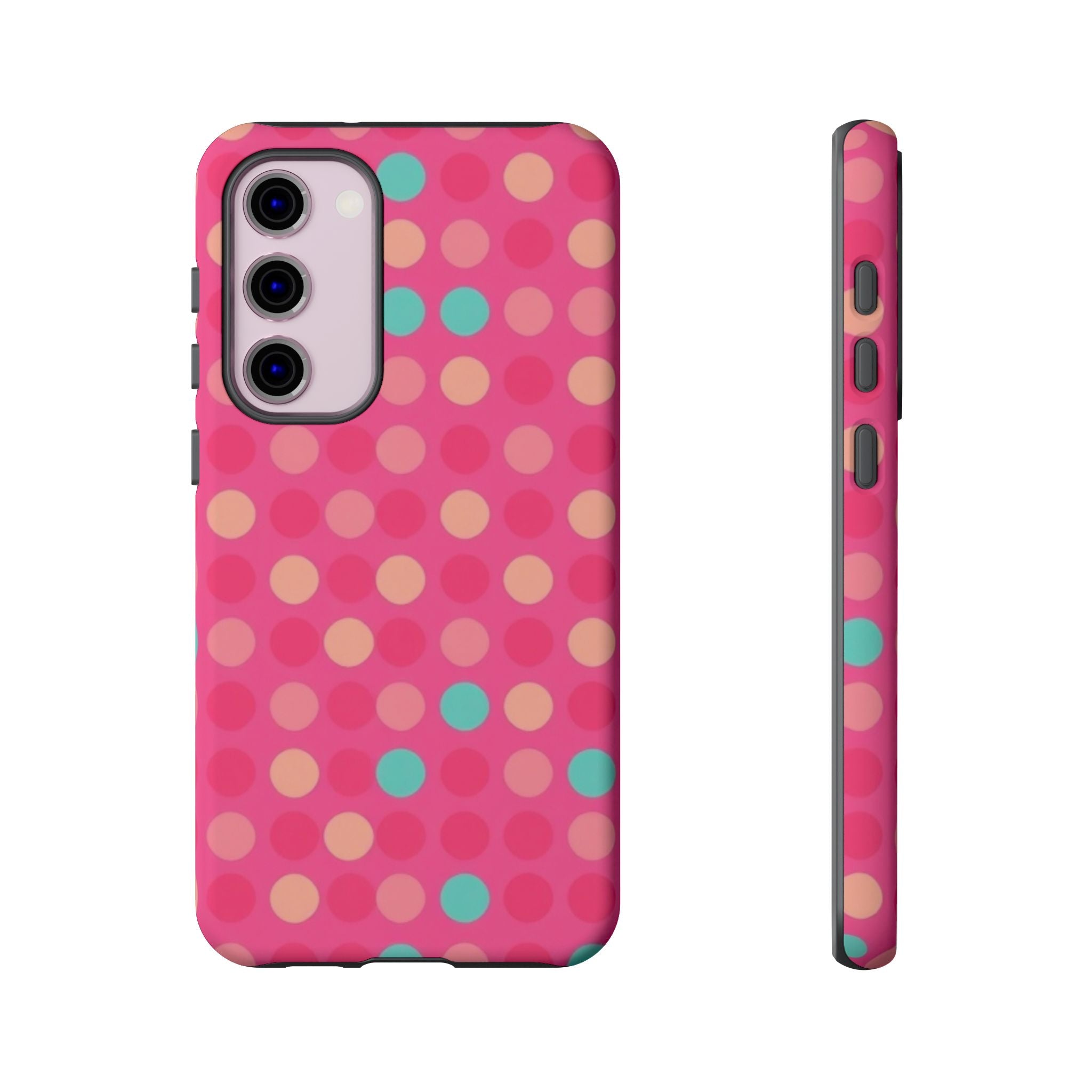 Android OR iPhone Protective Cases - Retro Polka Dots Pattern Tough Case