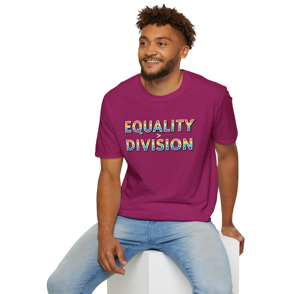 Equality is Greater Than Division T-Shirt — Rainbow Pride Graphic Tee