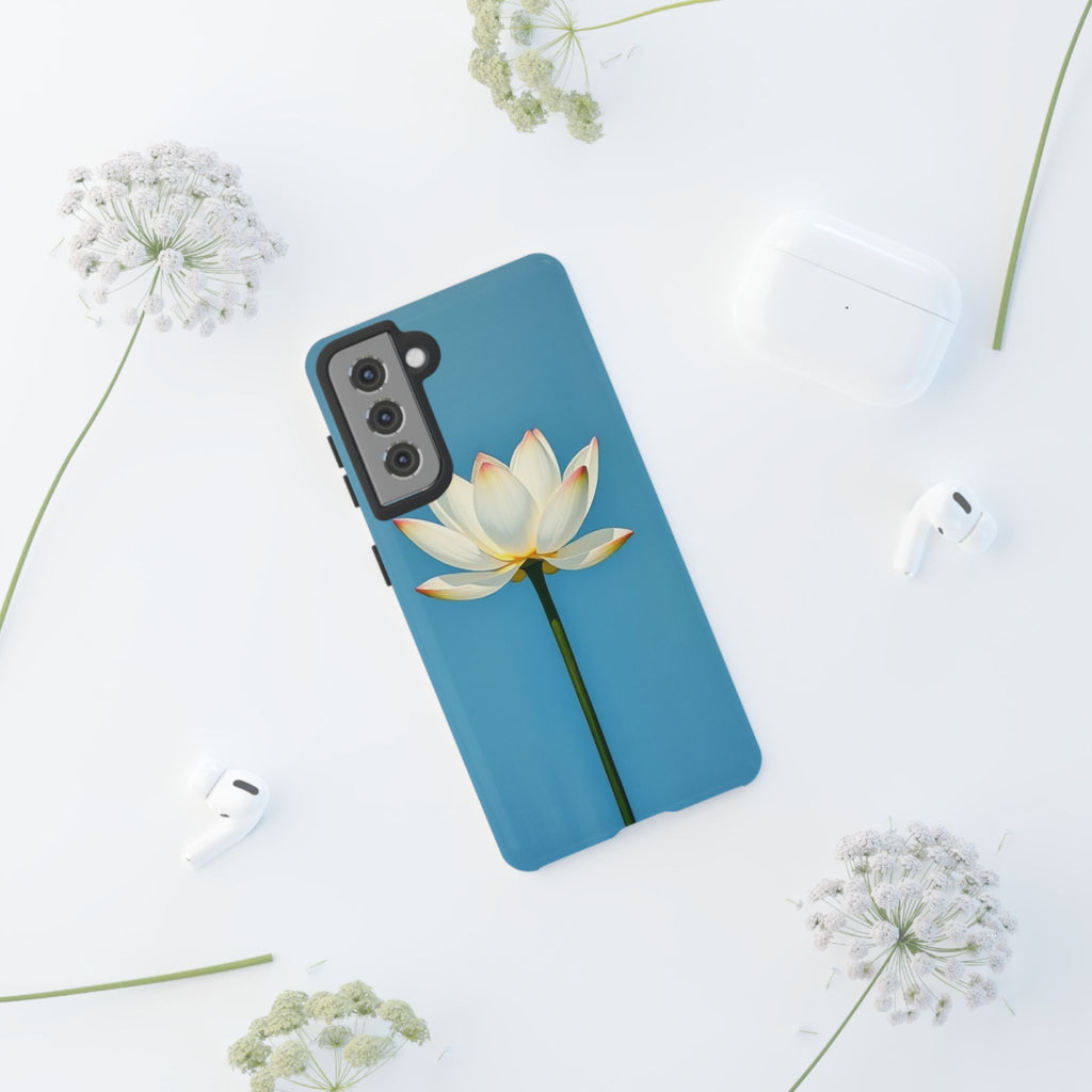 Open White Peace Lily Design Tough Case For Android & iPhone