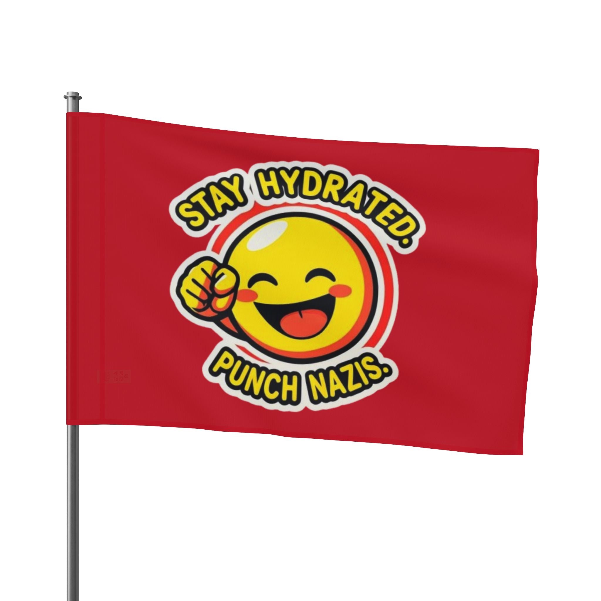 Stay Hydrated, Punch Nazis Emoji - Protest Flag