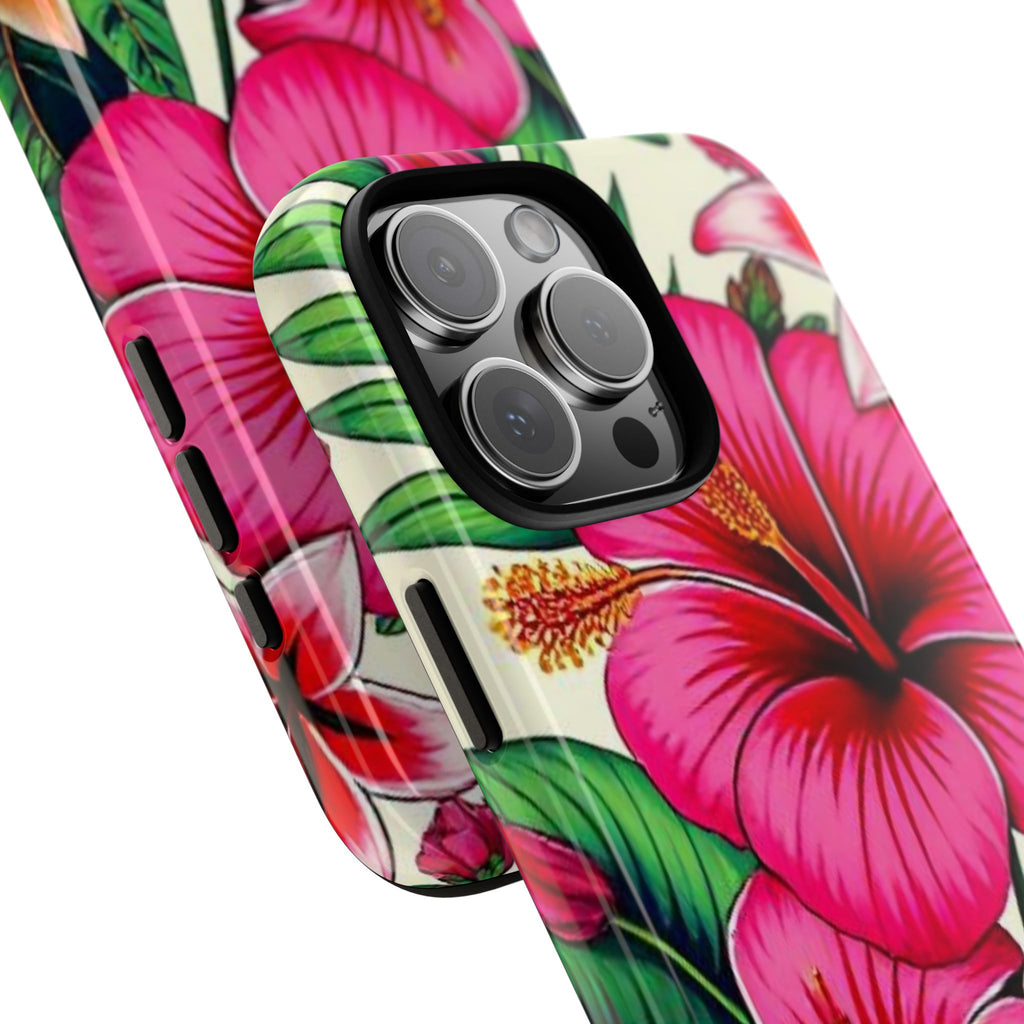 Tropical Hibiscus Phone Case for iPhone — Floral Tough Protective Cover
