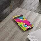 Android OR iPhone Compatible Cases - Crazy Retro Color Splash Design - Unique Tough Cases