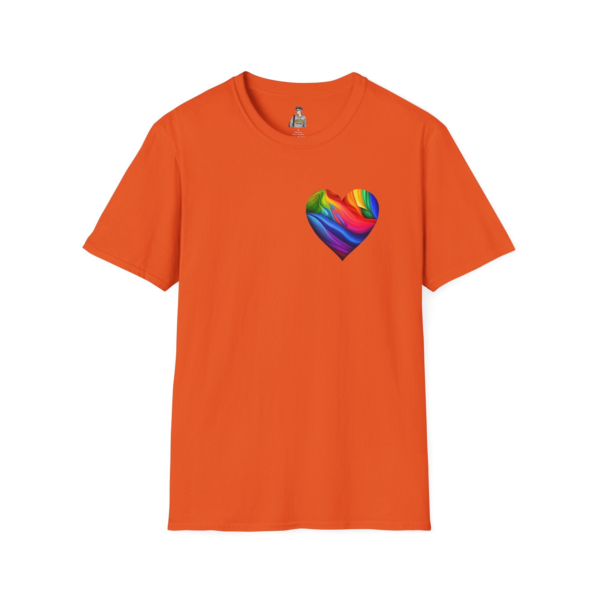 Unisex Softstyle T-Shirt - Pride Heart Design with 'Existence is Resistance'