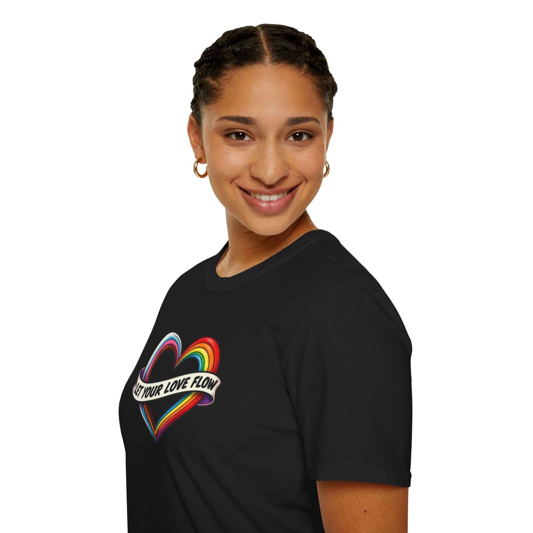 Let Your Love Flow Rainbow Heart T-Shirt