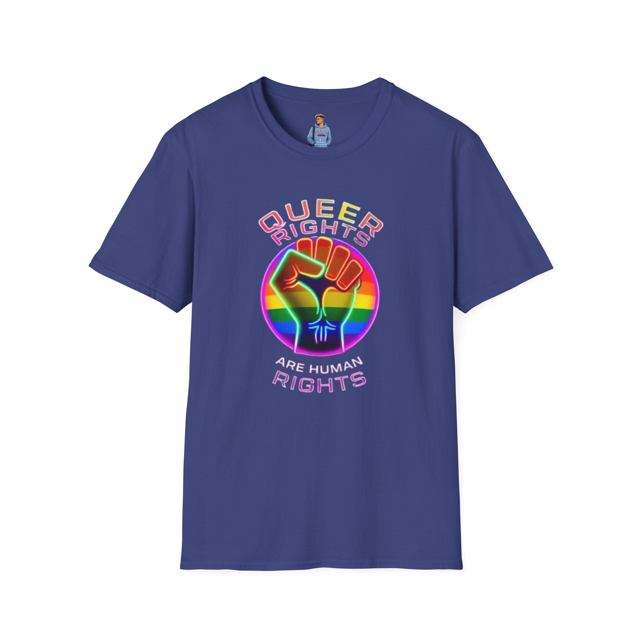 Unisex Softstyle T-Shirt - Queer Rights Are Human Rights Statement Tee