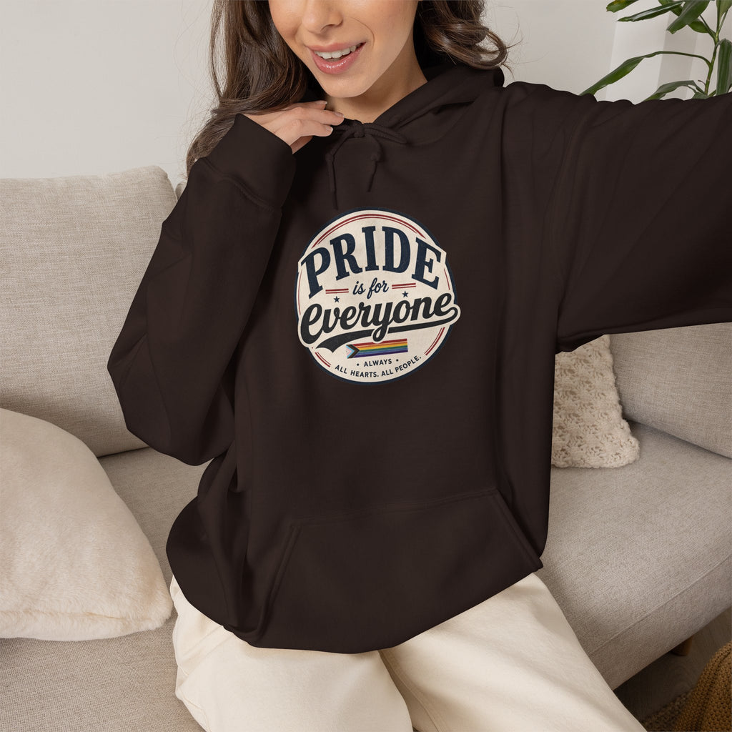 Pride Is For Everyone Pullover Hoodie — Vintage Graphic Inclusivity Sweatshirt