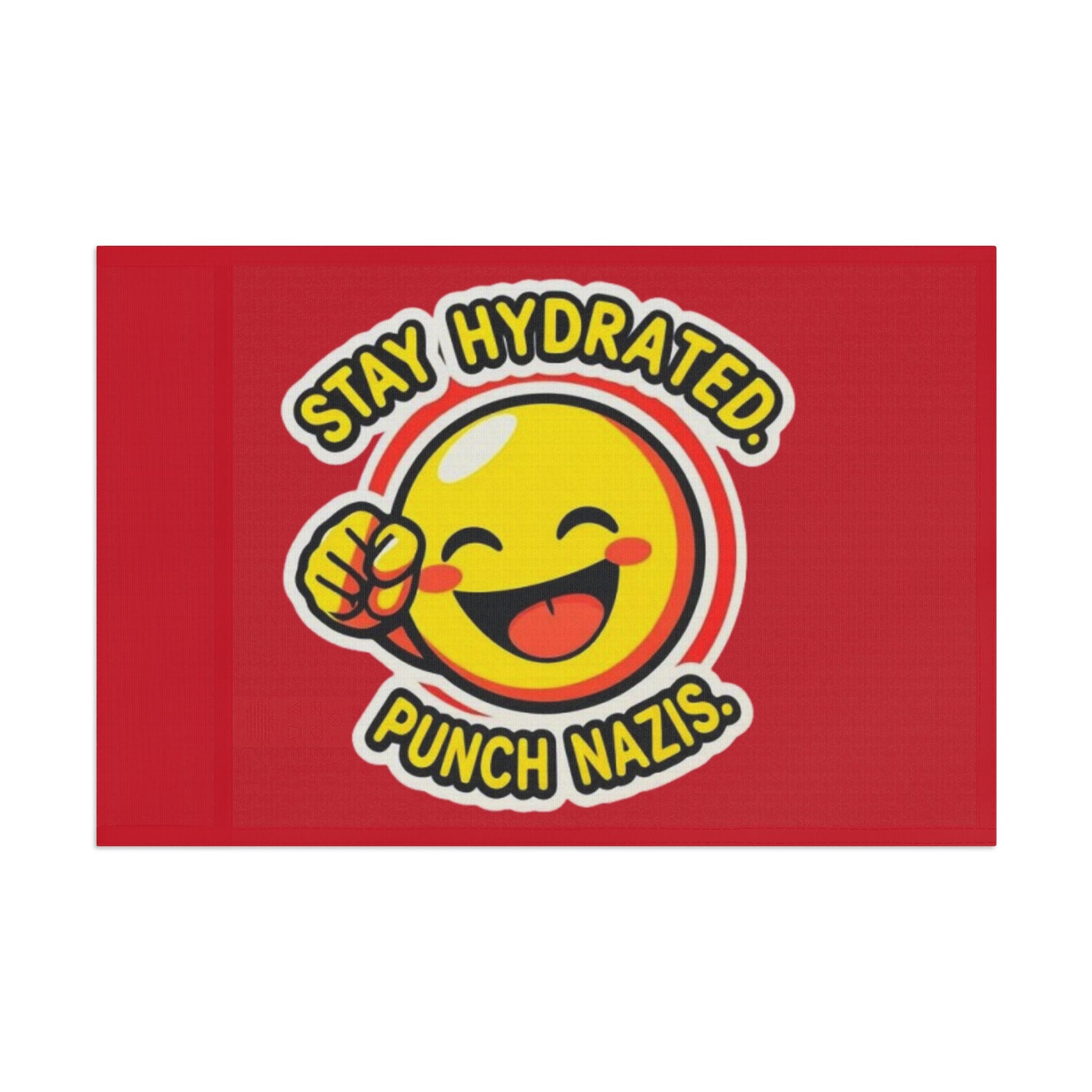 Stay Hydrated, Punch Nazis Emoji - Protest Flag