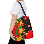 Green, Red Yellow Paint Splatter Tote Bag
