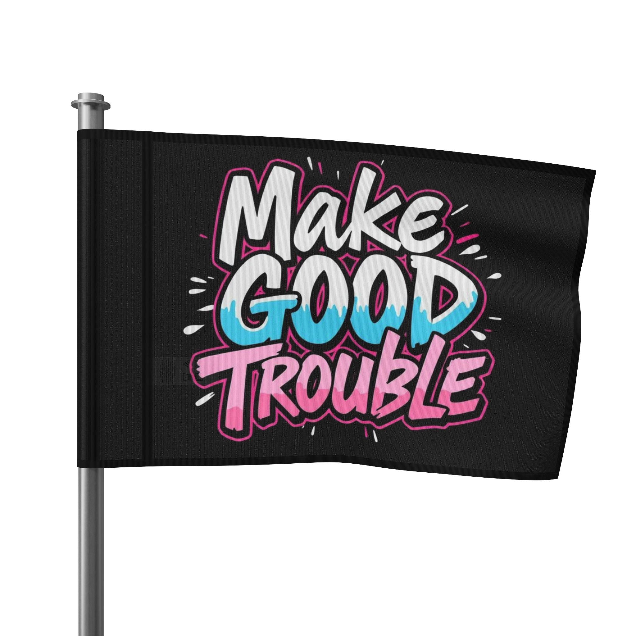 Make Good Trouble Trans Colors Flag