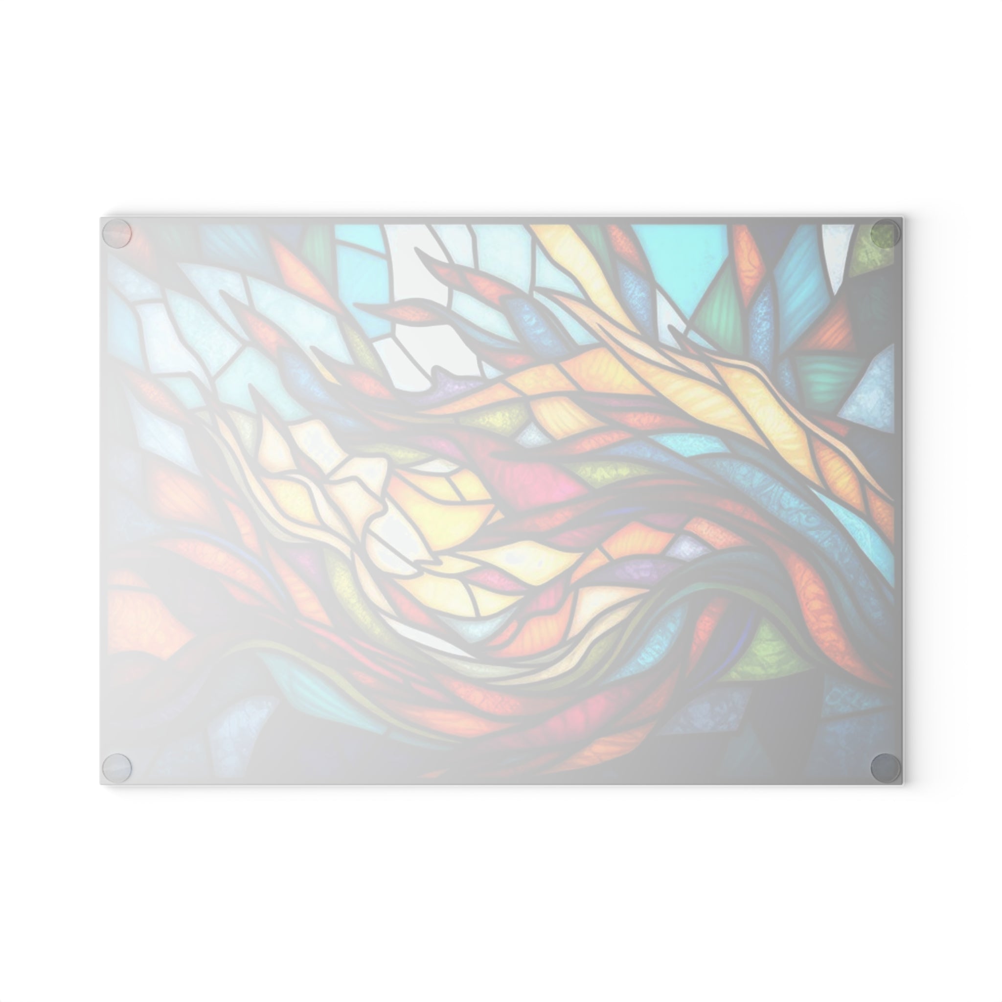 Stained Glass Art Cutting Board - Vibrant Kitchen Decor for Home Chefs