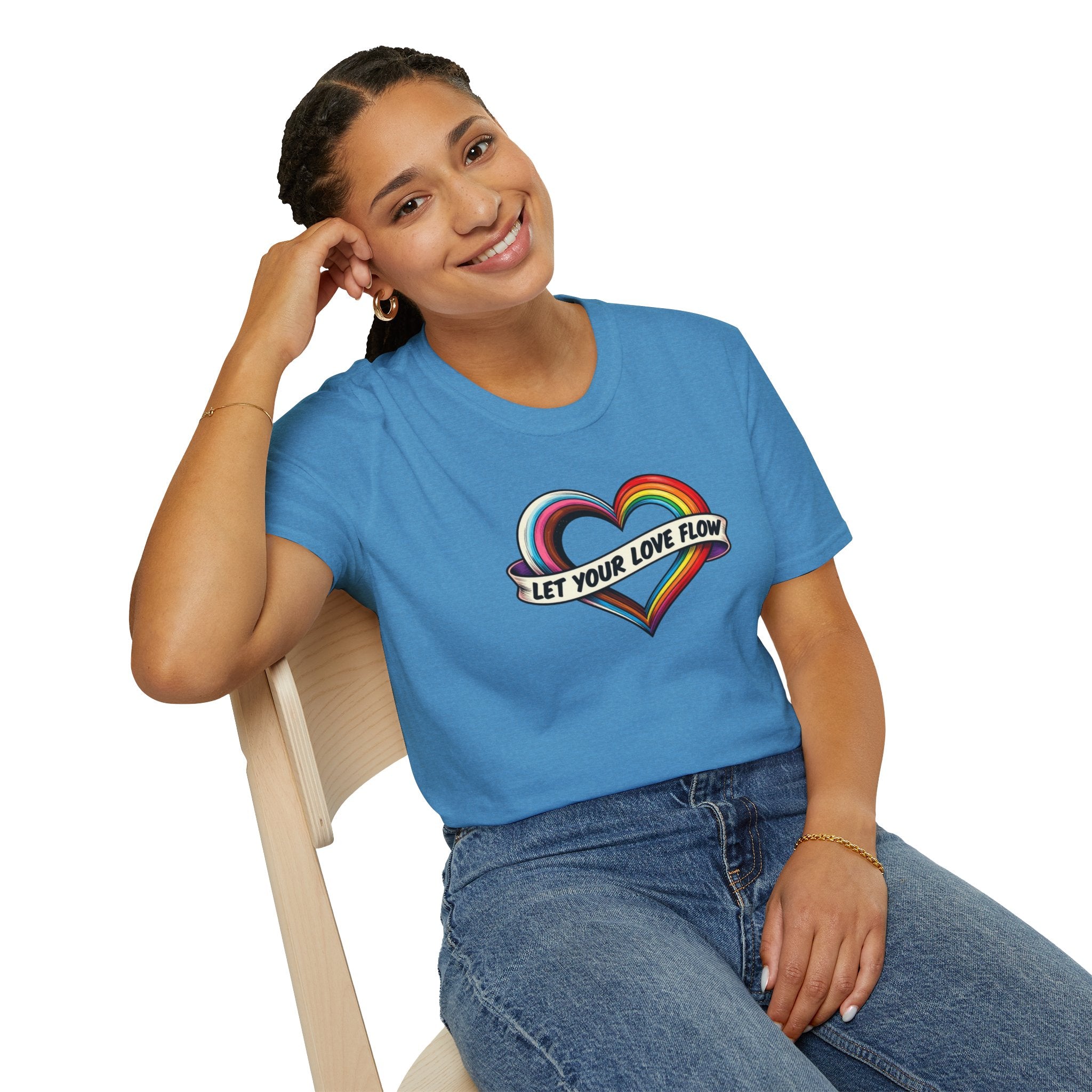Let Your Love Flow Rainbow Heart T-Shirt
