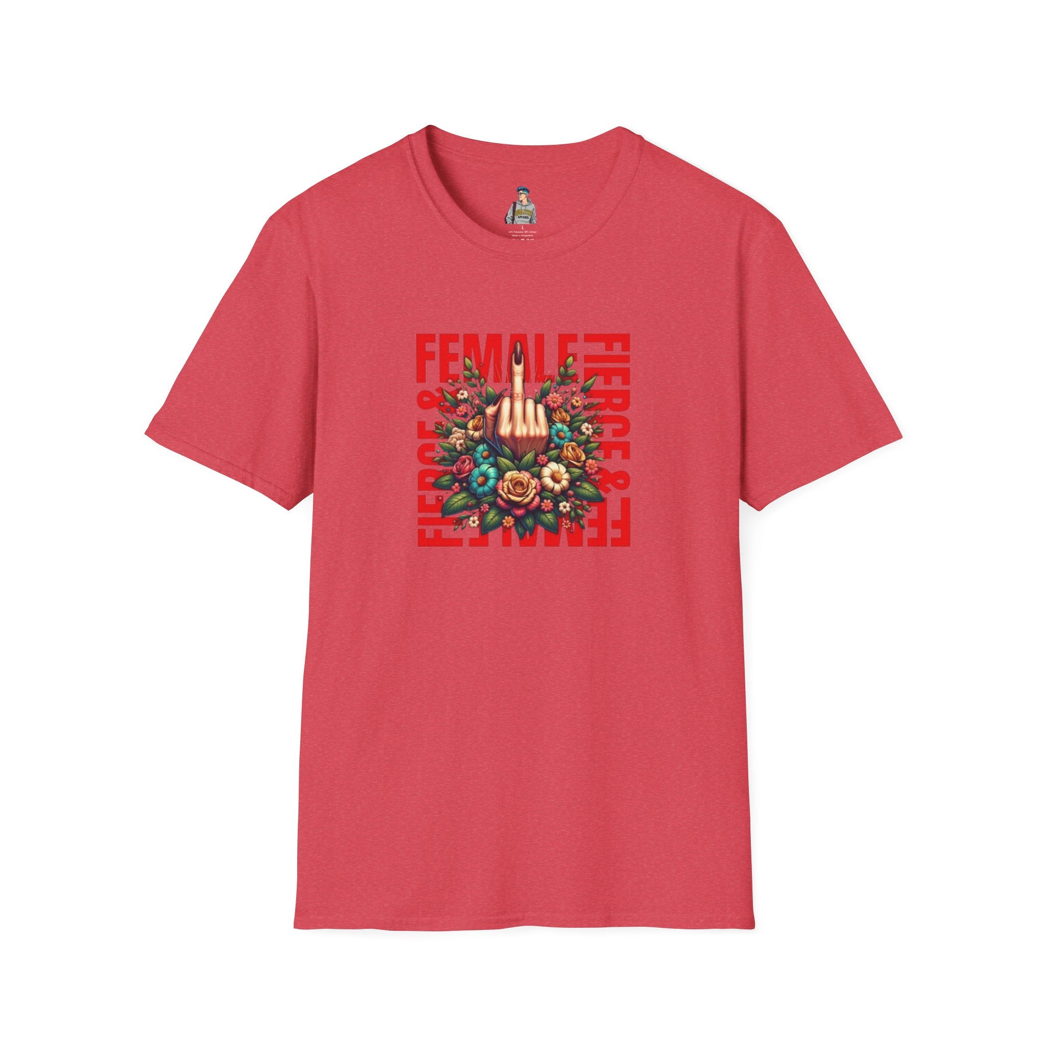 Fierce Female Unisex T-Shirt - Softstyle Floral Graphic Tee