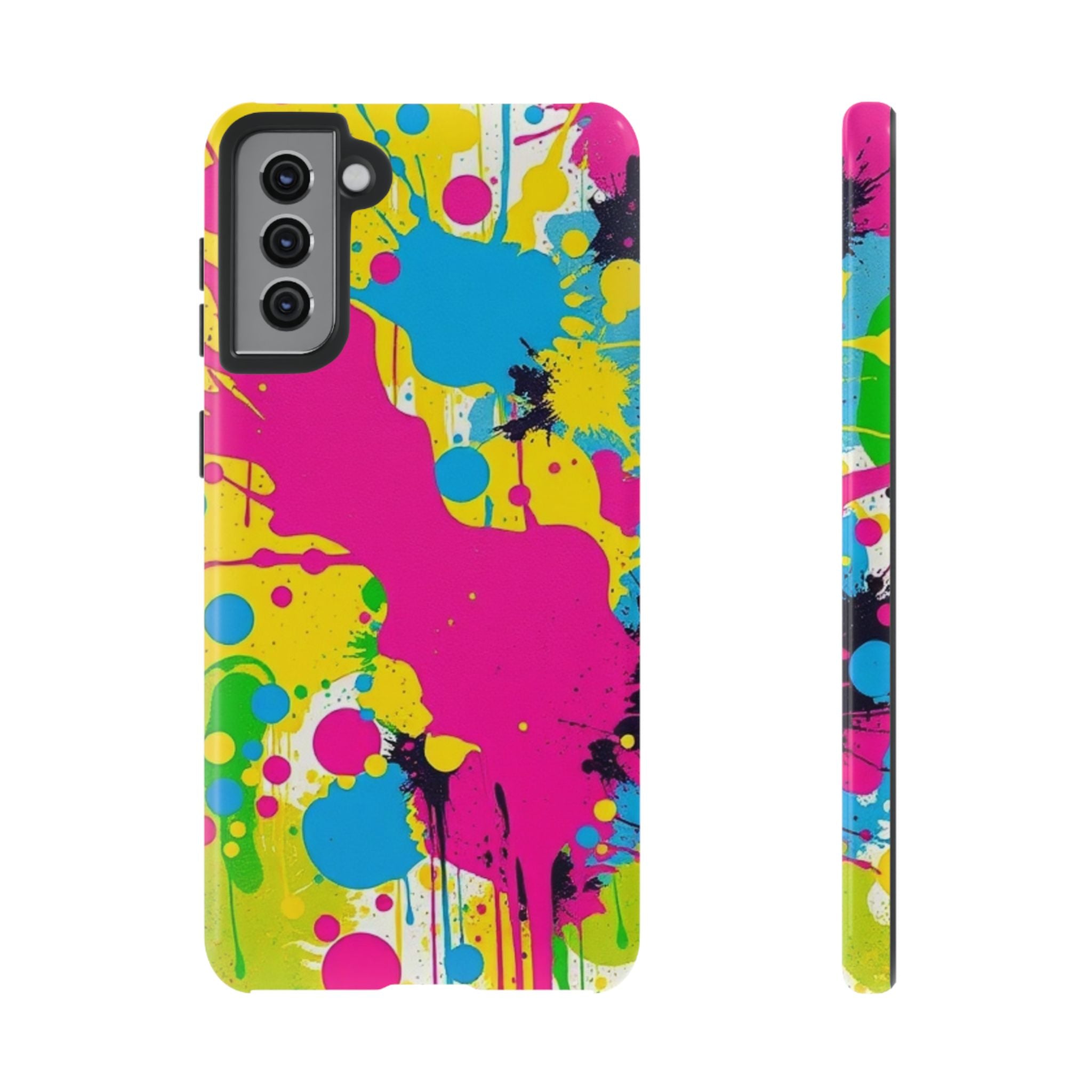 Android OR iPhone Compatible Cases - Crazy Retro Color Splash Design - Unique Tough Cases
