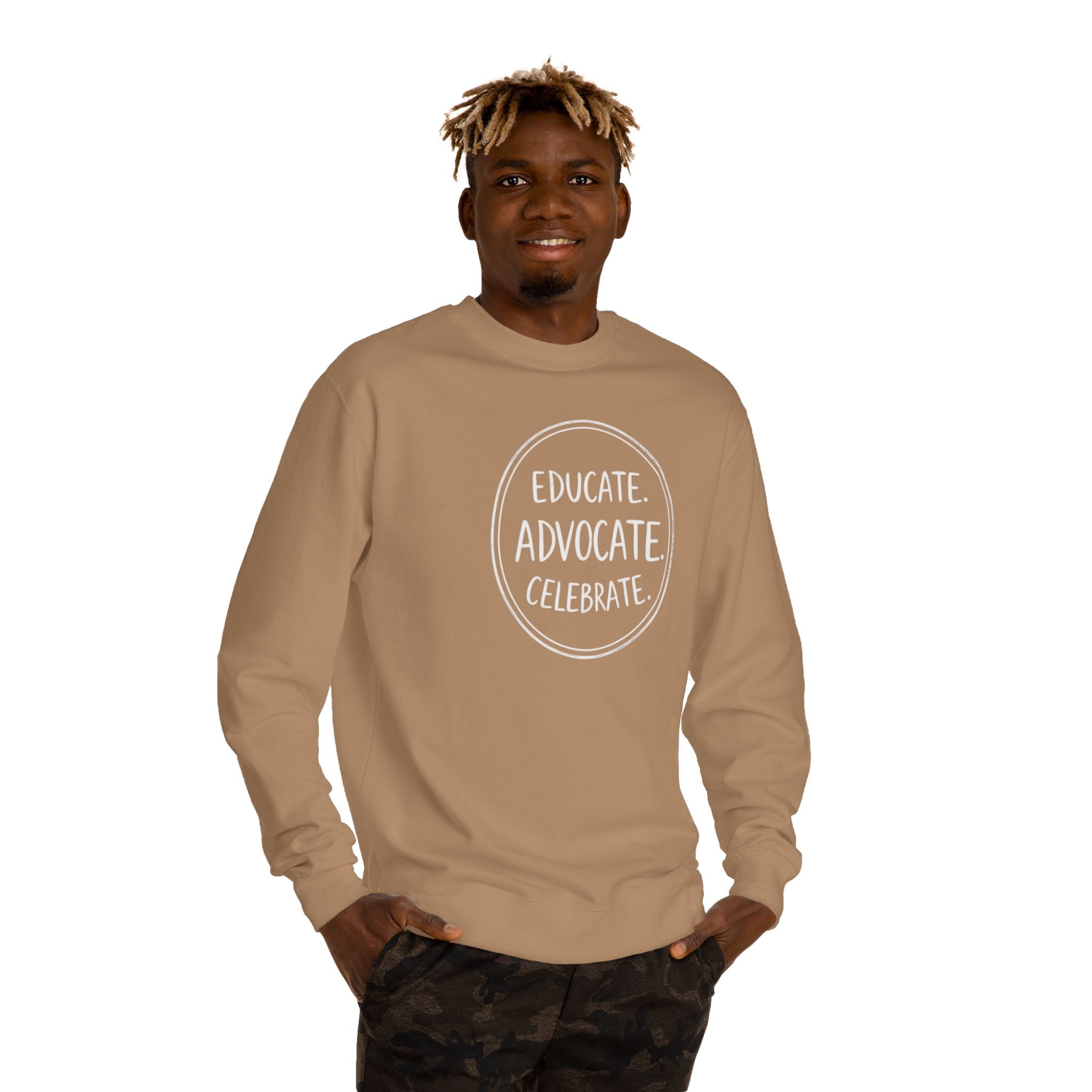 Educate, Advocate, Celebrate Incognito Pride Unisex Crew Neck Sweatshirt