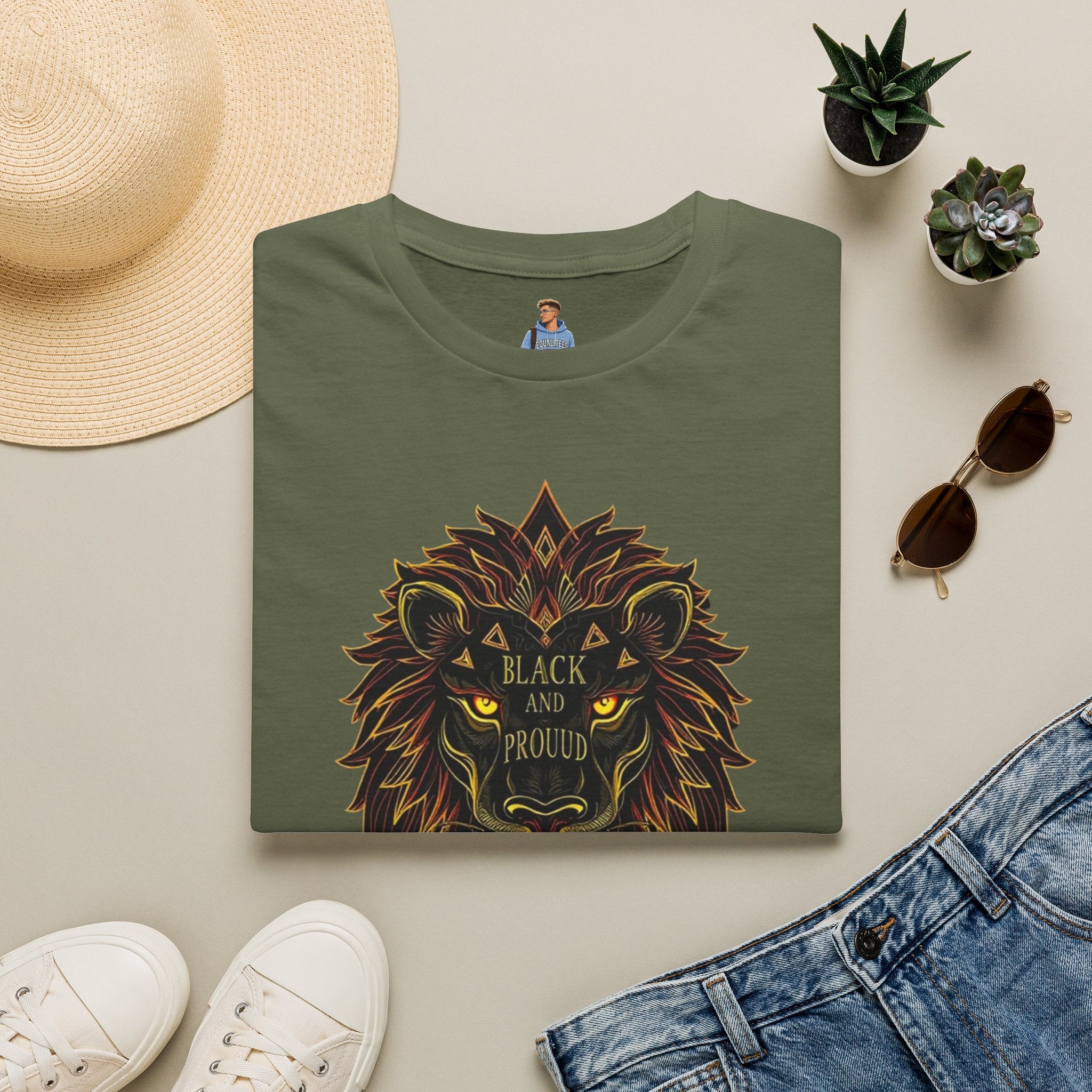 Black & Proud Lion Softstyle T-Shirt - Unisex Graphic Tee