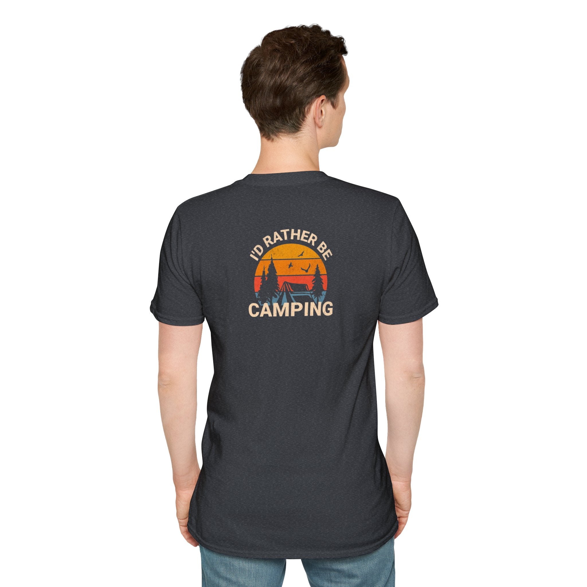 Unisex Softstyle T-Shirt - 'I'd Rather Be Camping' Adventure Tee