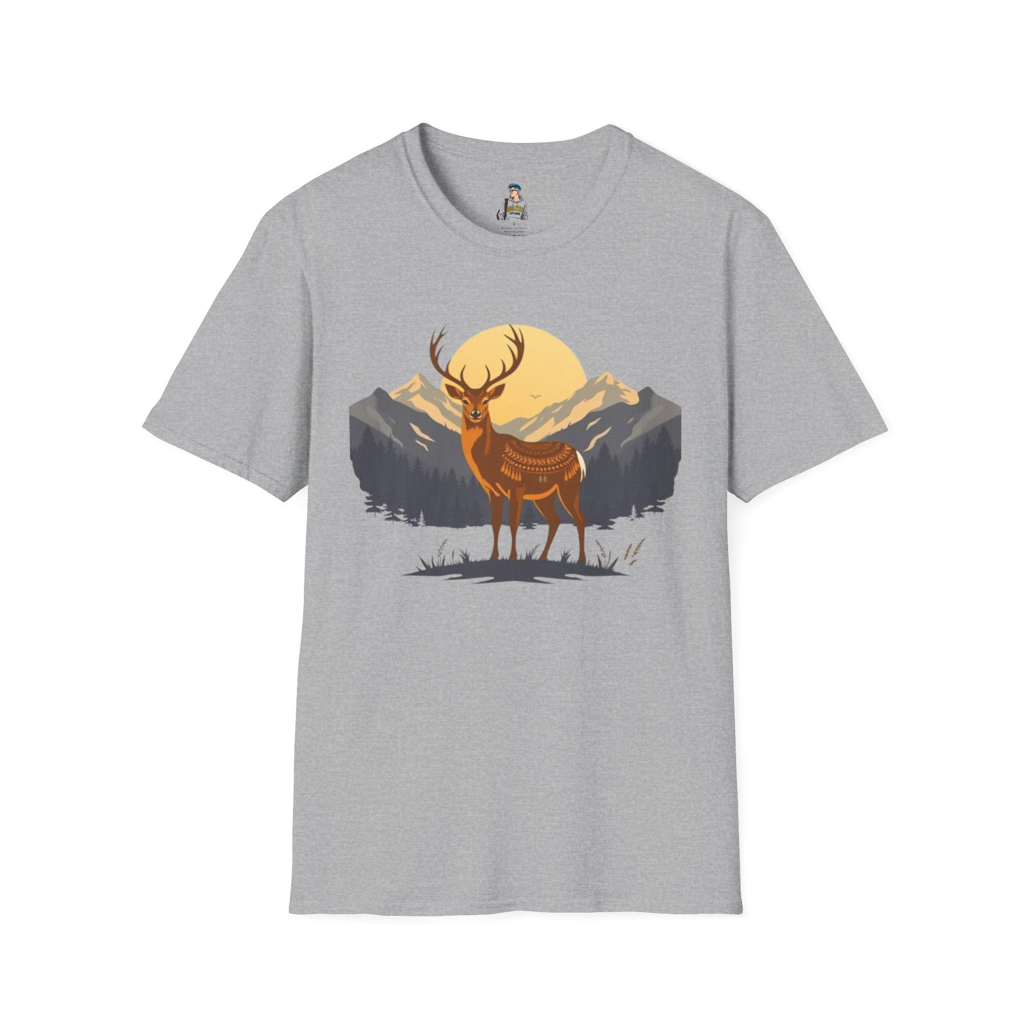 Mountain Sunset Deer Unisex Softstyle T-Shirt