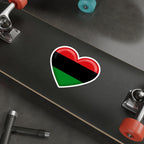 Die-Cut Stickers -  Heart design featuring Pan-African Flag Colors
