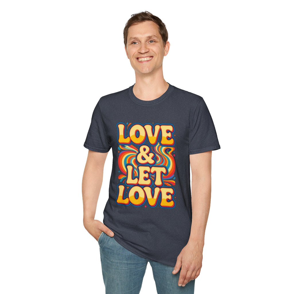 T-Shirt — "Love & Let Love" Retro Rainbow Peace Tee