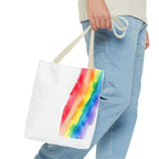 Rainbow Watercolor on Canvas Design - Tote Bag