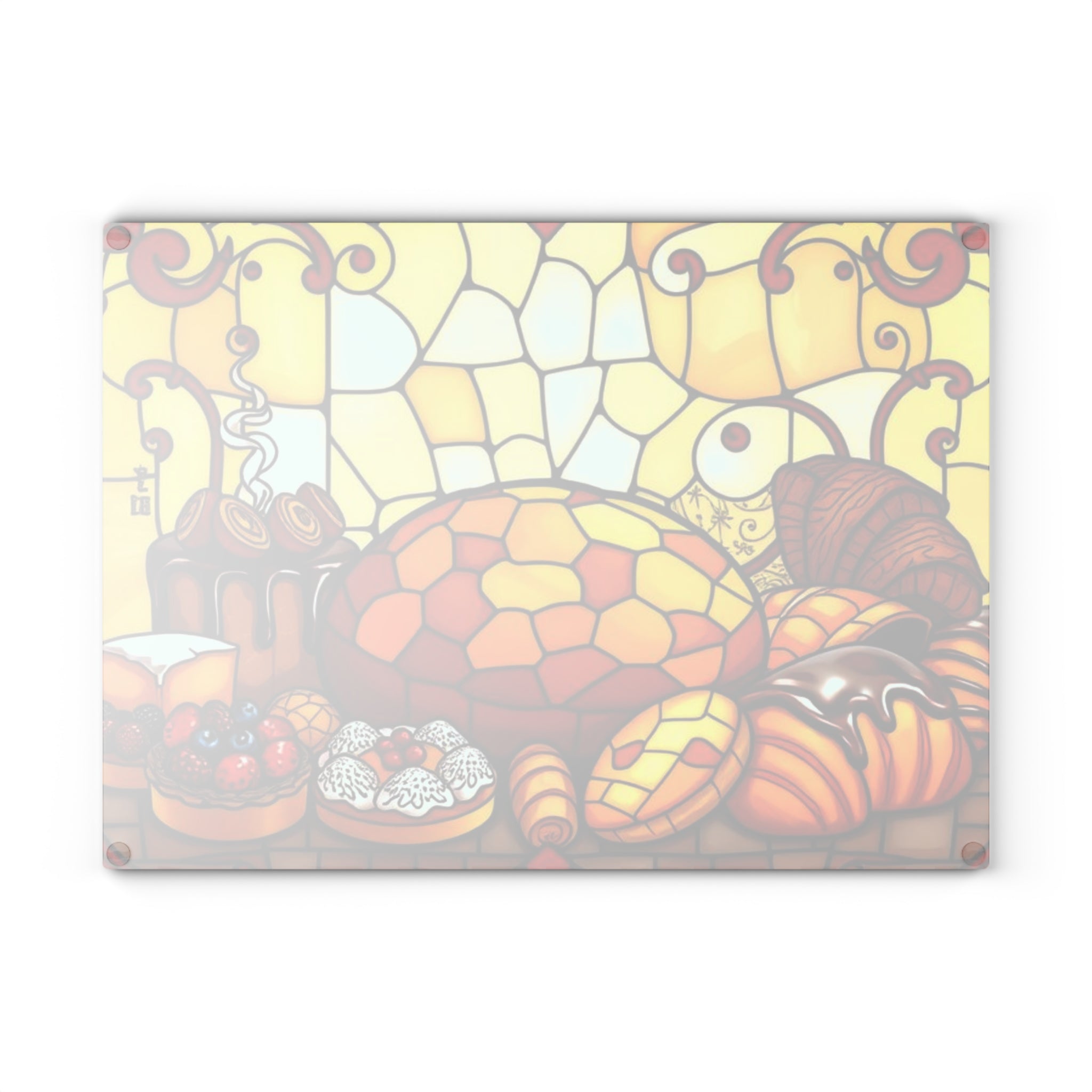 Stained Glass Bakery Cutting Board - Colorful Kitchen Decor for Baking Enthusiasts