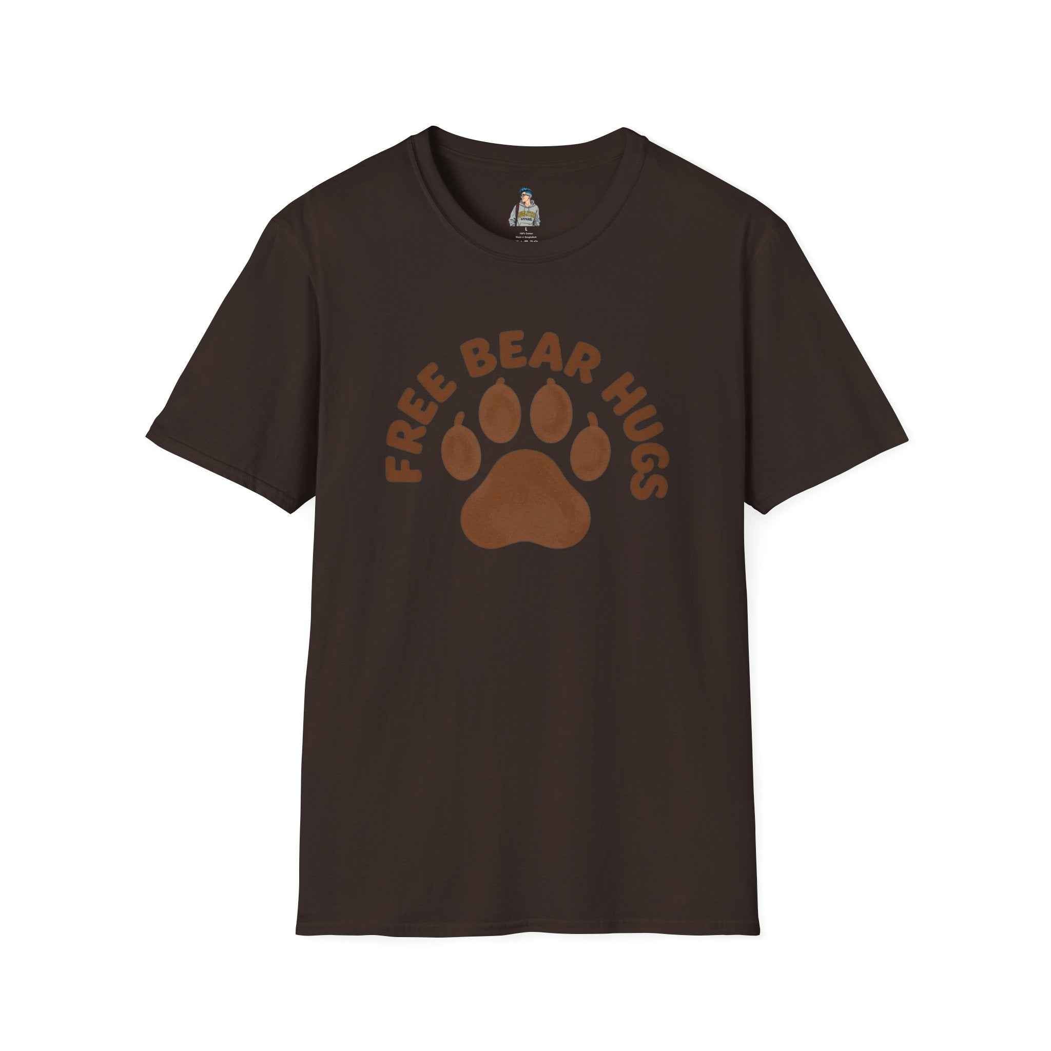 Free Bear Hugs T-Shirt — Cute Paw Print Wildlife Tee