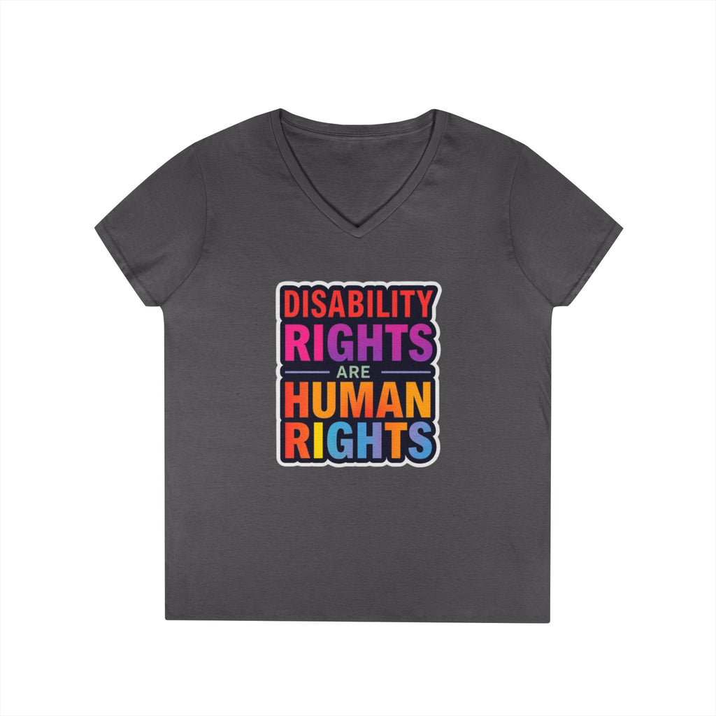 Empowering Ladies' V-Neck T-Shirt - Disability Rights Are Human Rights