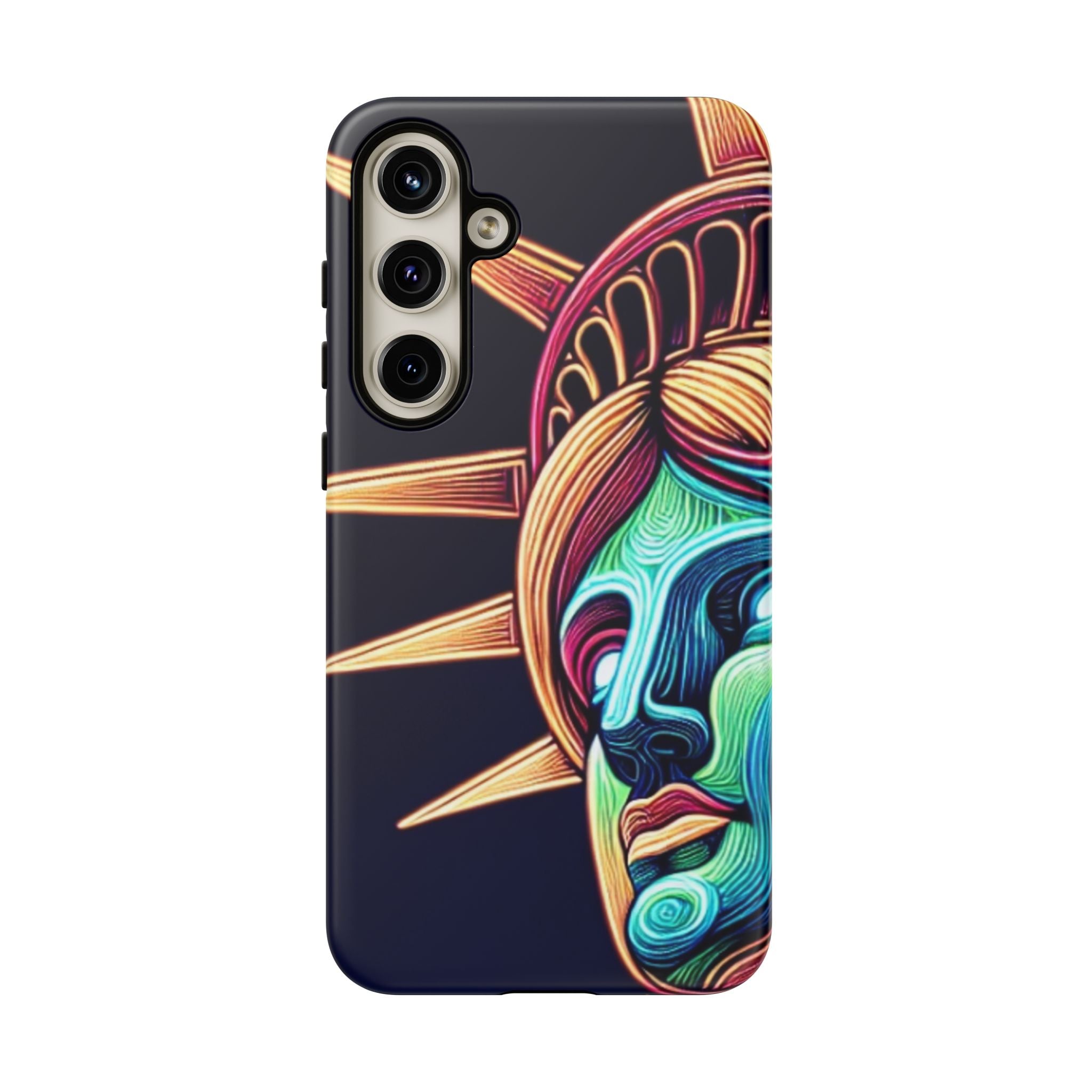 Statue of Liberty Neon Glowing Art Tough Case for Android & iPhone