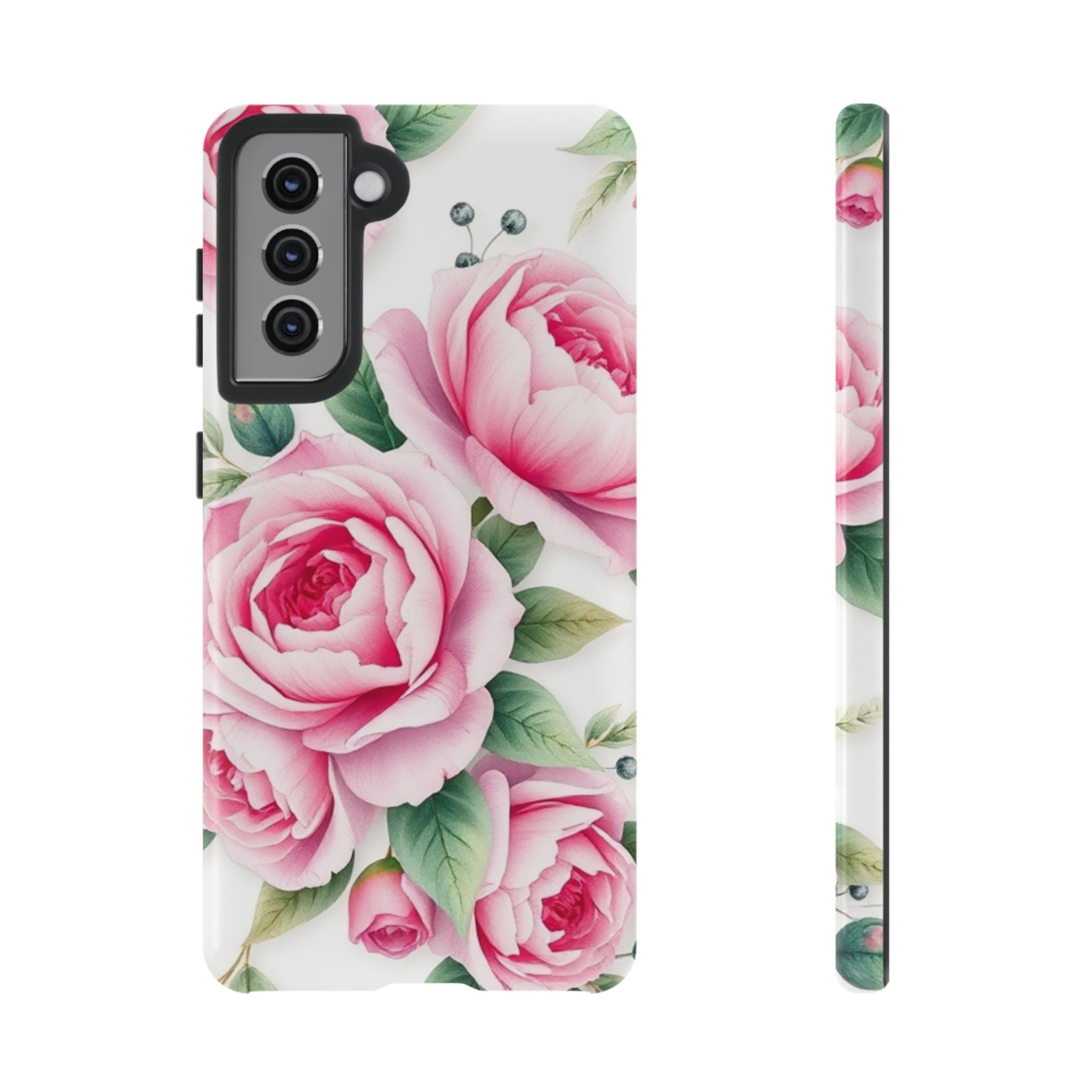Android OR iPhone Compatible Cases - Pink Flower Design - Unique Tough Cases