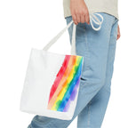 Rainbow Watercolor on Canvas Design - Tote Bag