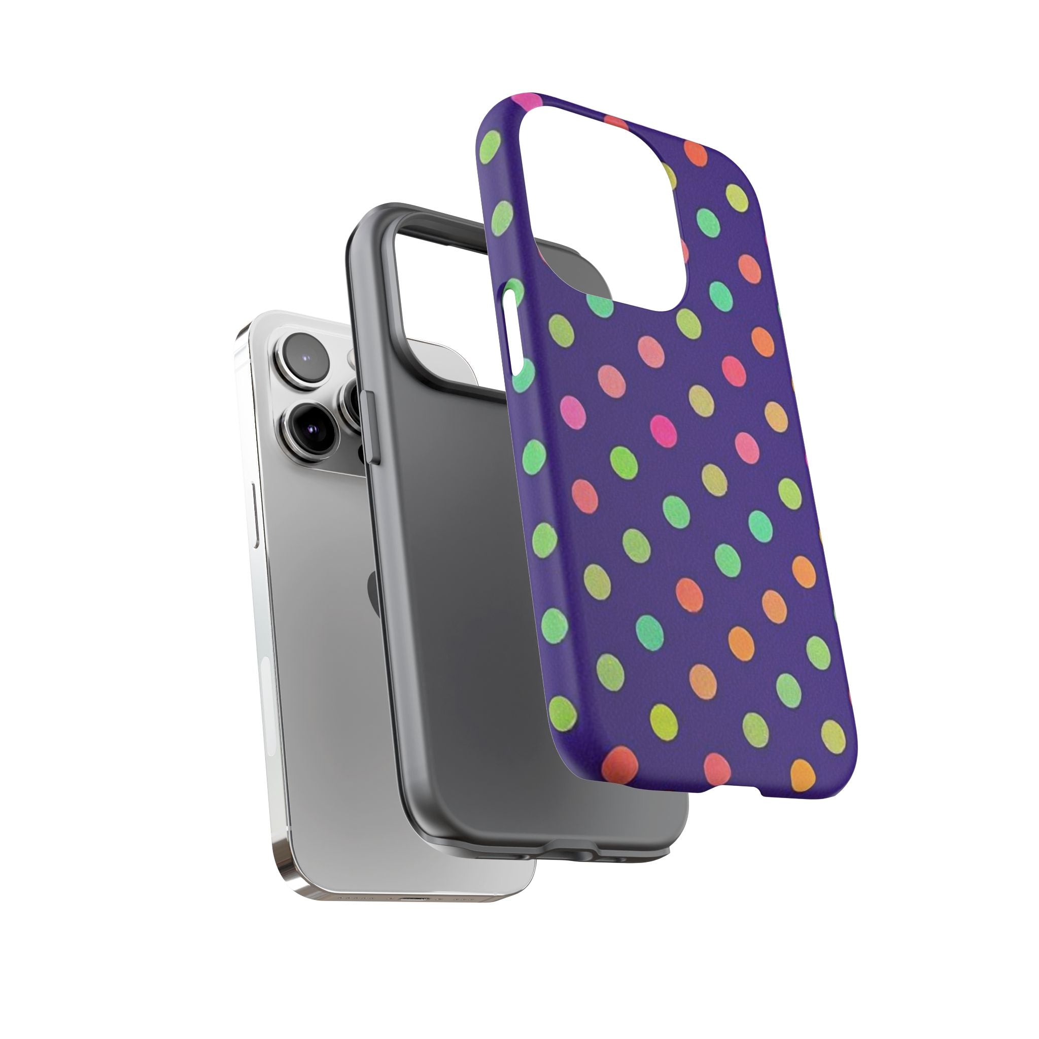Colorful Polka Dot Tough Phone Case for iPhone
