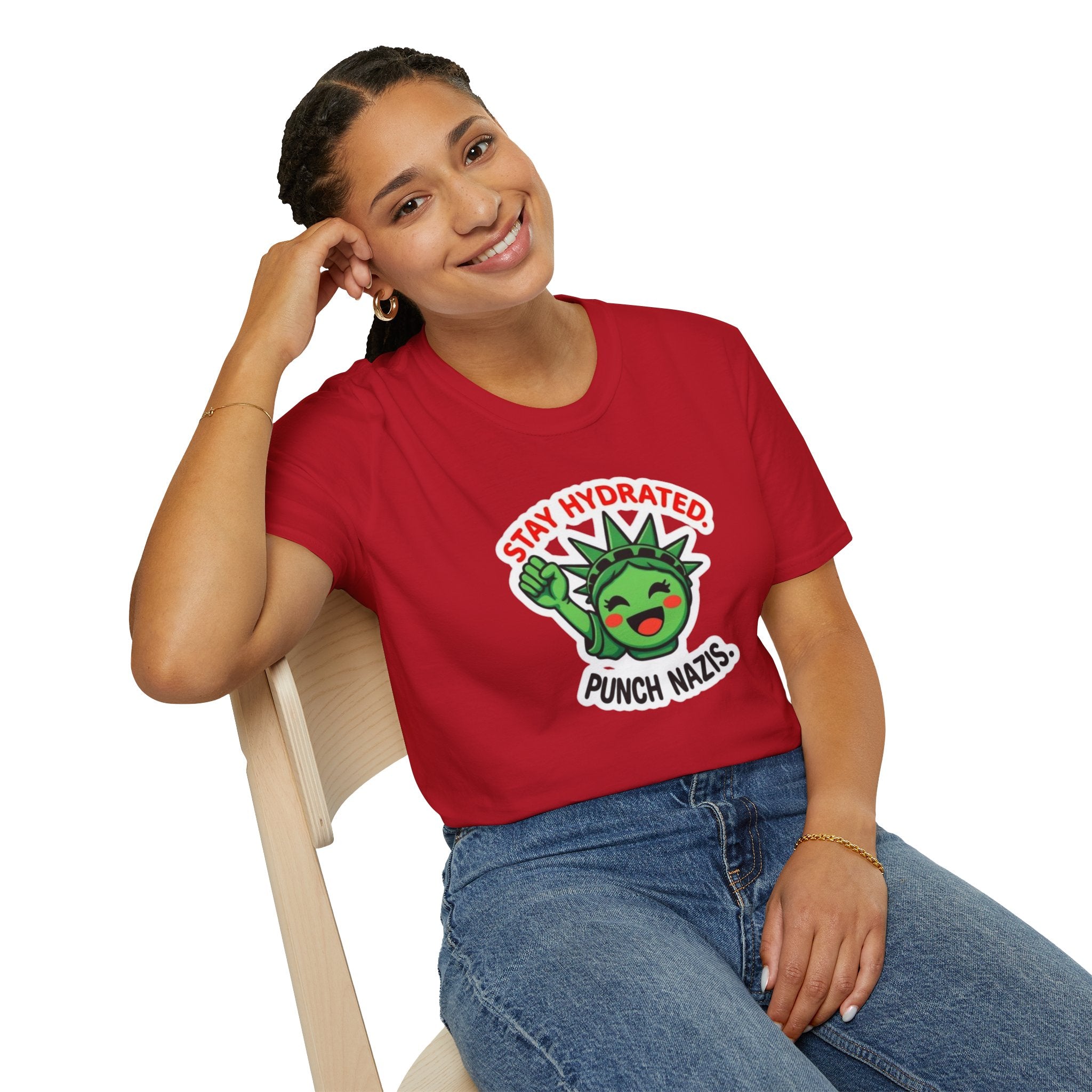 Stay Hydrated, Punch Nazis Funny Political Activism Tee