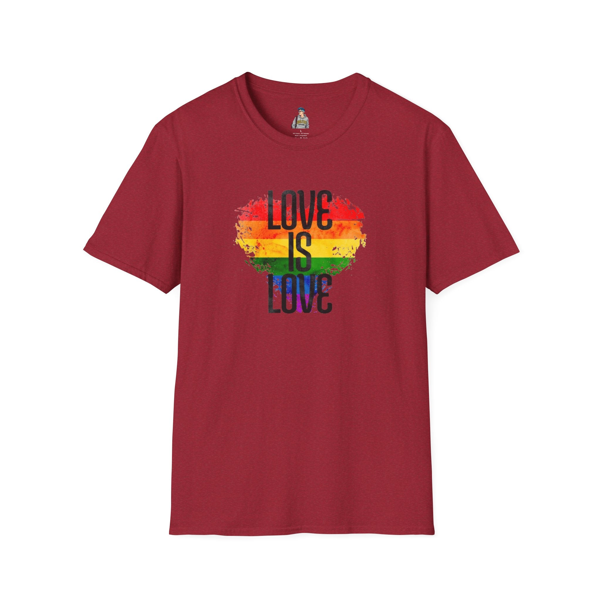 Pride Love Is Love Unisex Softstyle T-Shirt - EqualiTees.Me