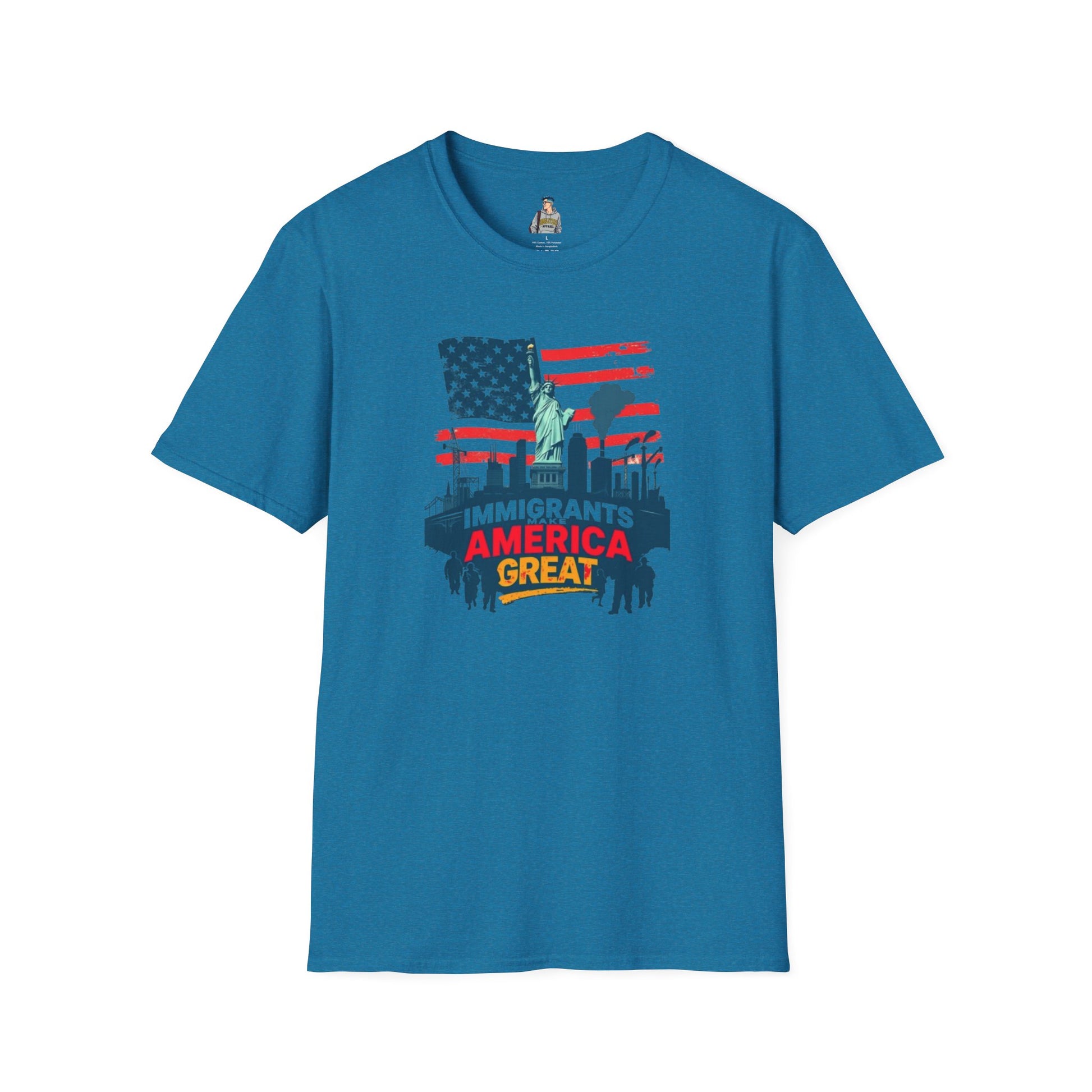 Unisex Softstyle T-Shirt - "Immigrants Make America Great" - Celebrate Diversity & Freedom