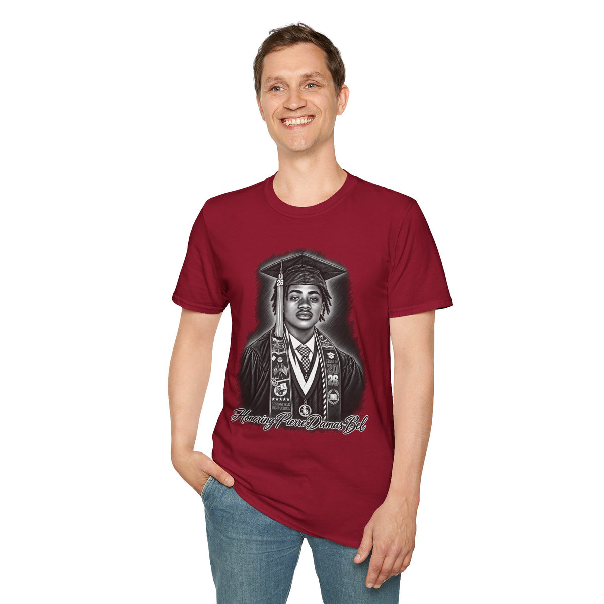 Portrait Front and Back - In Memory of Pierre Damas Bel T-Shirt