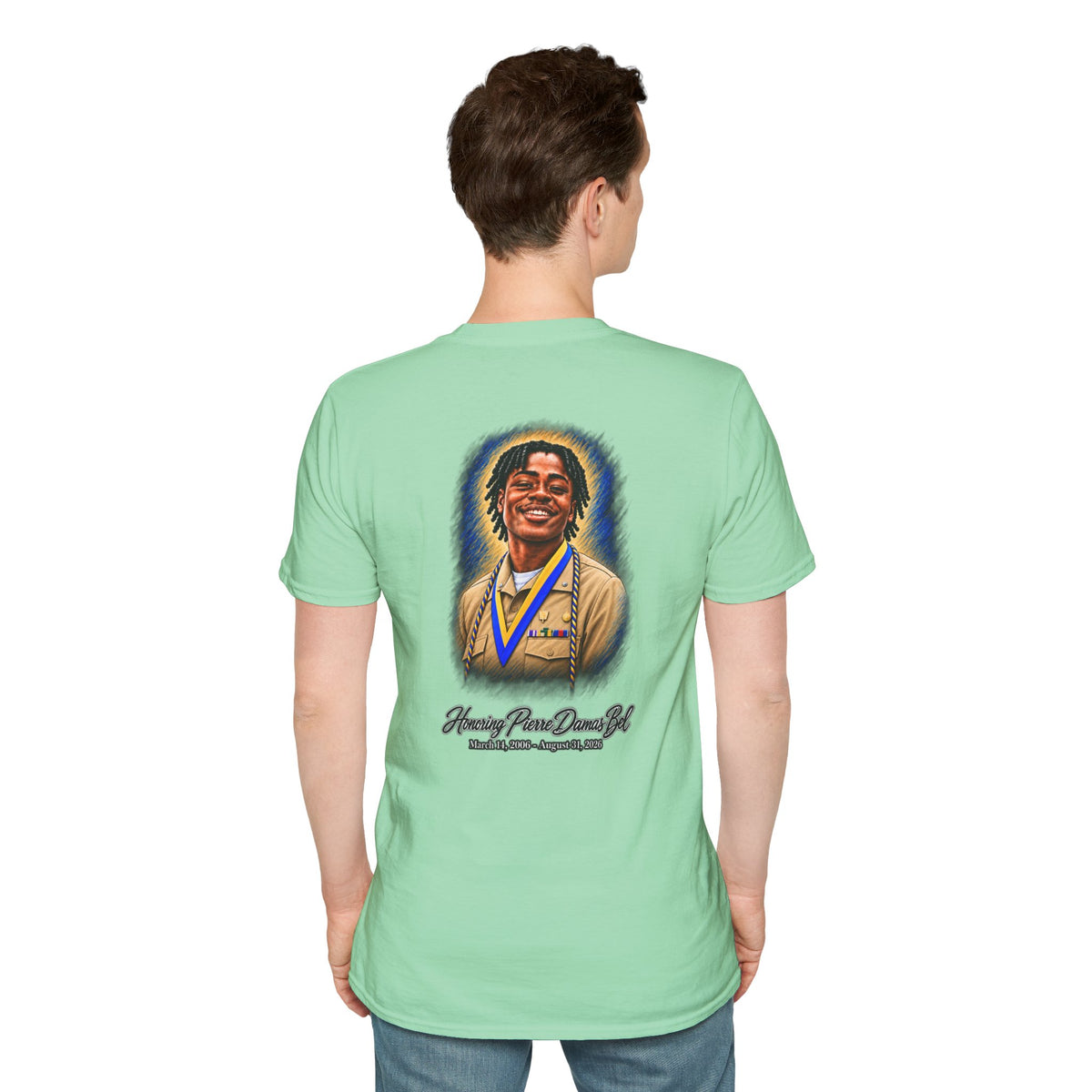 Portrait Front and Back - In Memory of Pierre Damas Bel T-Shirt