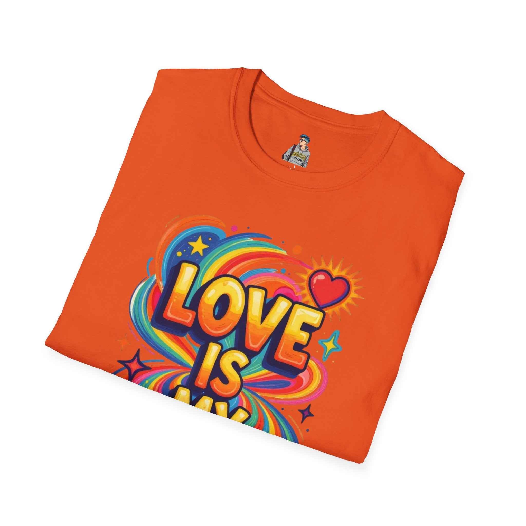 T-Shirt — "Love Is My Religion" Retro Rainbow Graphic Tee