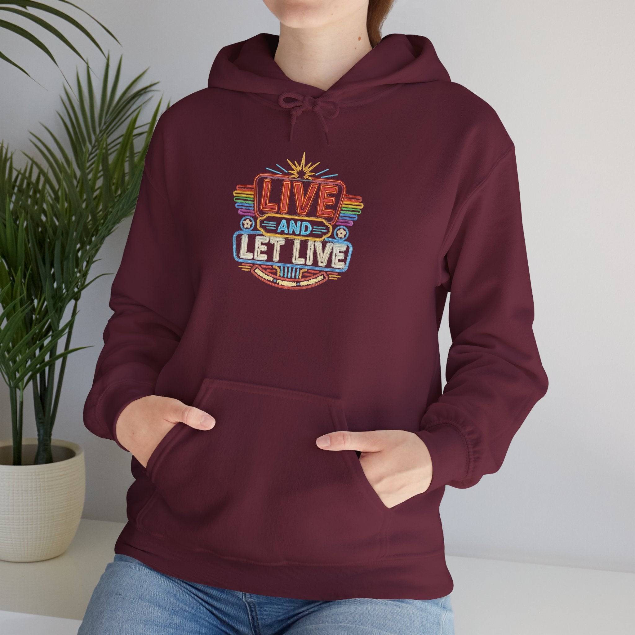 Live And Let Live Hoodie — Retro Peace Graphic Pullover